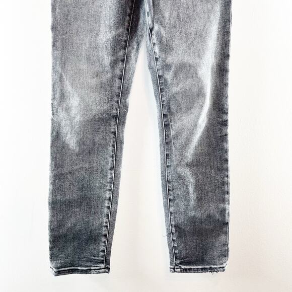 Good American Good Legs Cropped Skinny Button Fly High Rise Jeans Black 2 - Picture 4 of 11